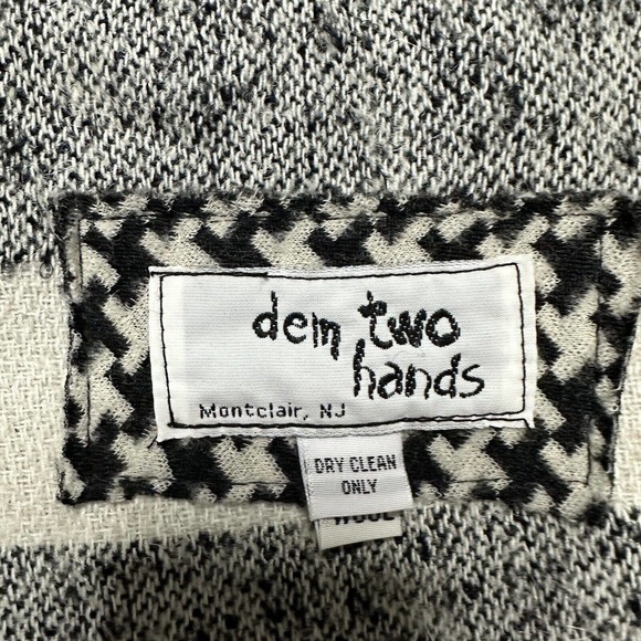 Dem Two Hands Vest Women One Size Gray White Shawl Stripe Artsy Art to Wear Wool - Picture 5 of 11